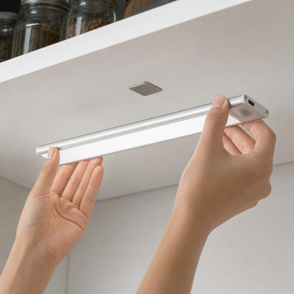 No drill. No wires. No electrician.